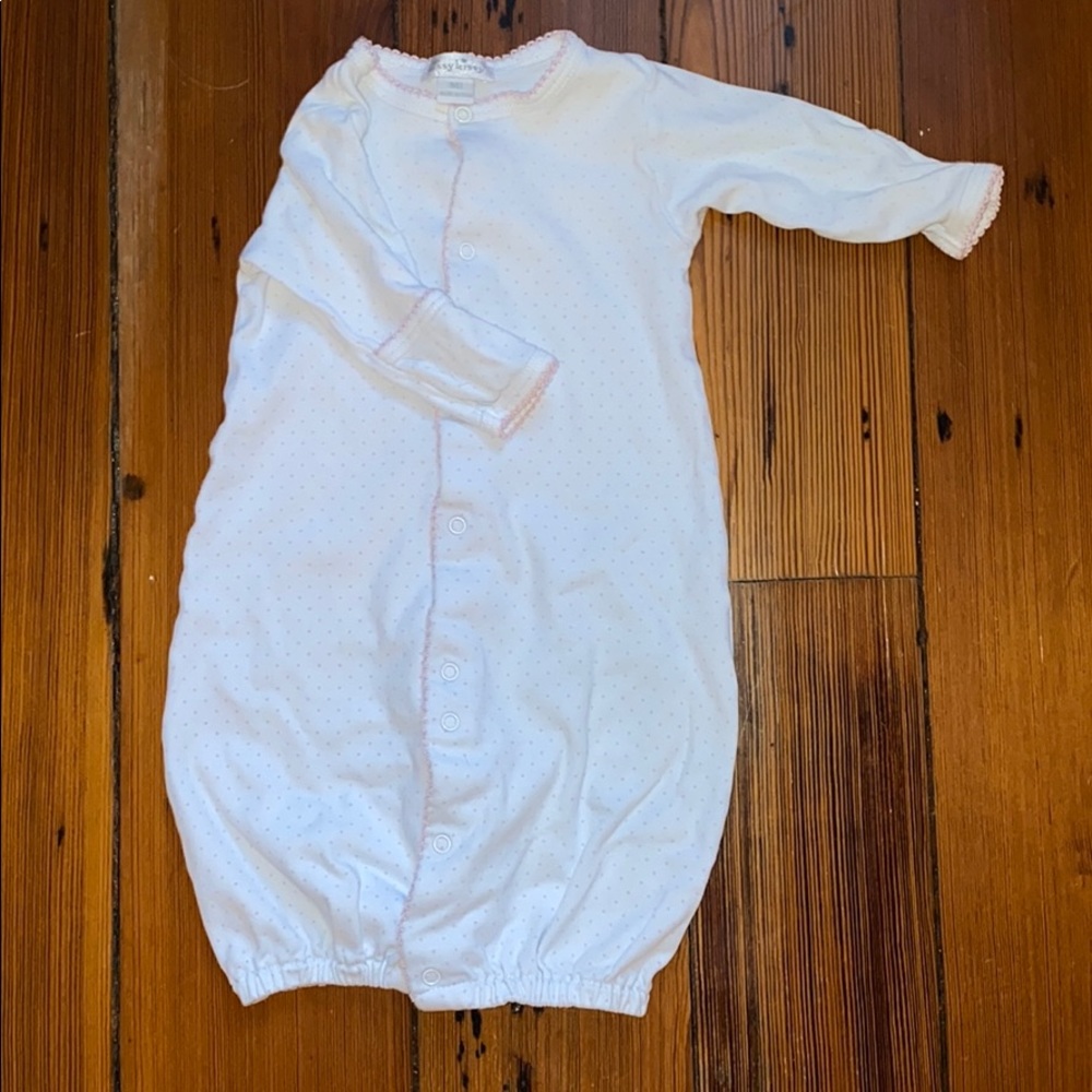 Kissy Kissy white/pink polka dot gown. NB